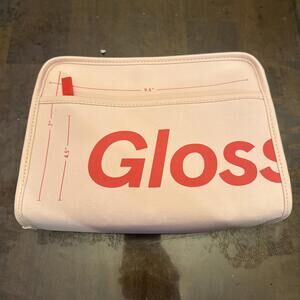 Glossier Pink Logo Makeup Beauty Clutch Bag 9 x 7 x 3 case Super Cute Y2K